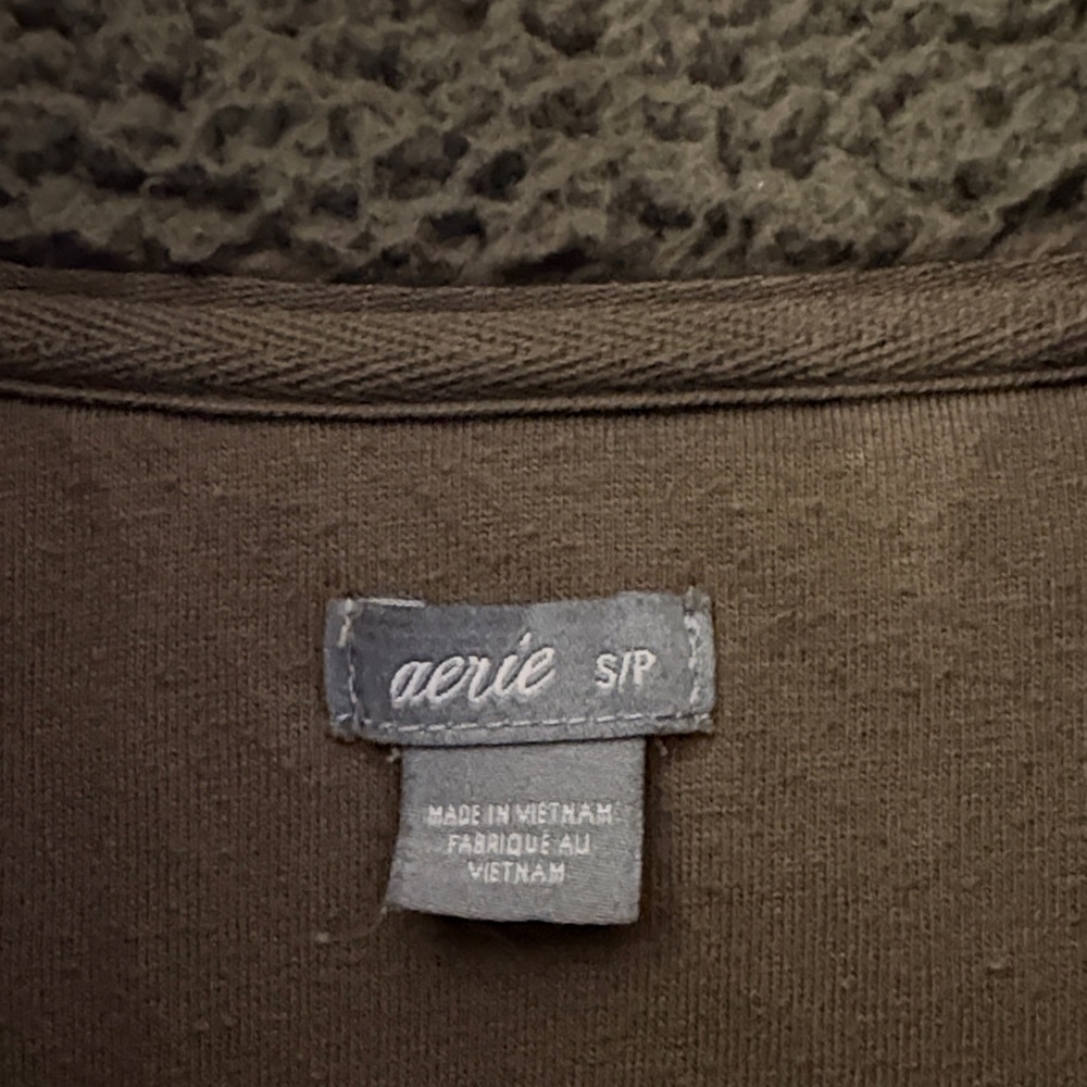 Aerie Olive Sherpa Pullover - Picture 2 of 5